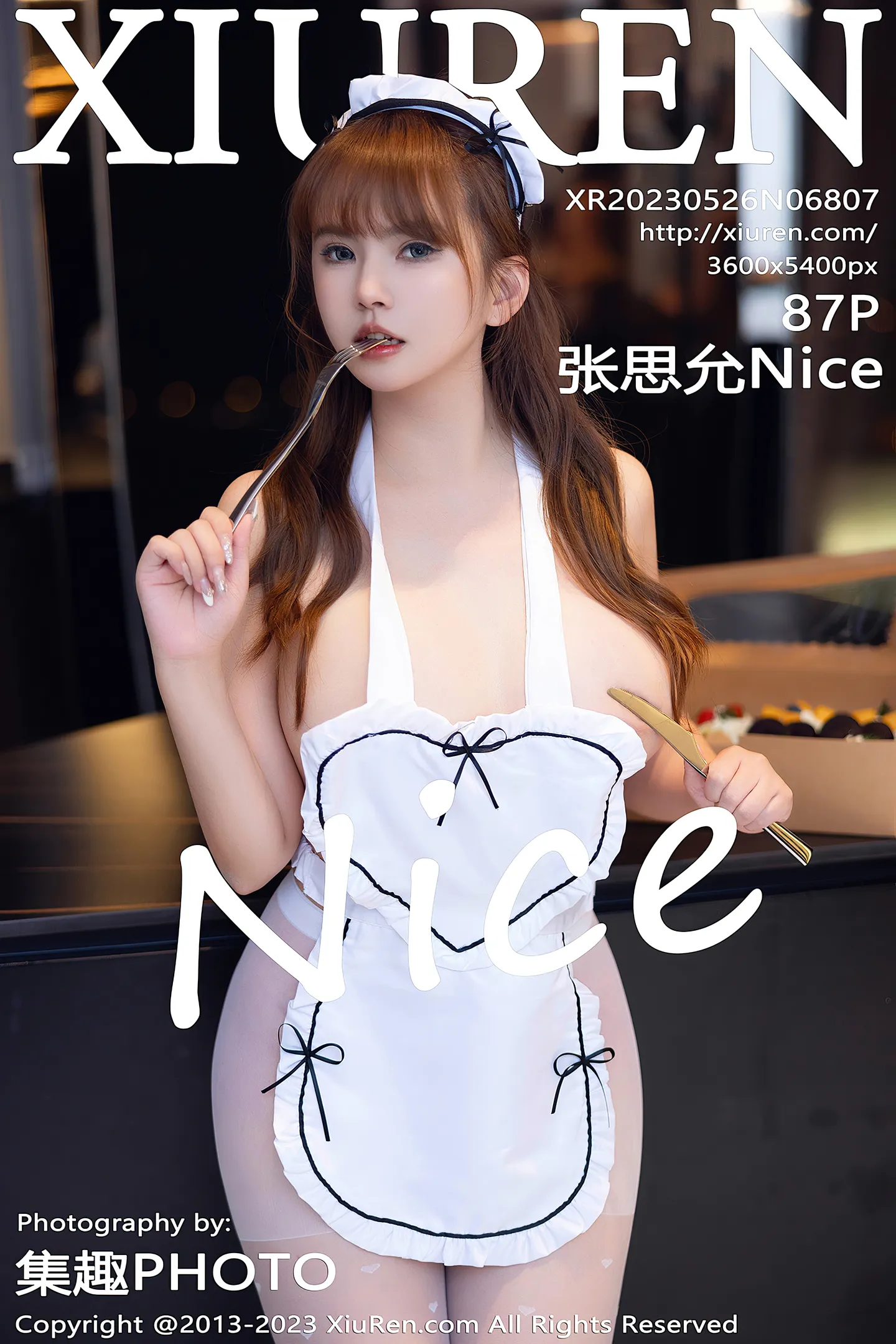[XiuRen秀人网]2023.05.26 VOL.6807 张思允Nice 白色情趣女仆制服加丝袜美腿性感私房写真集-秀人网官方网站